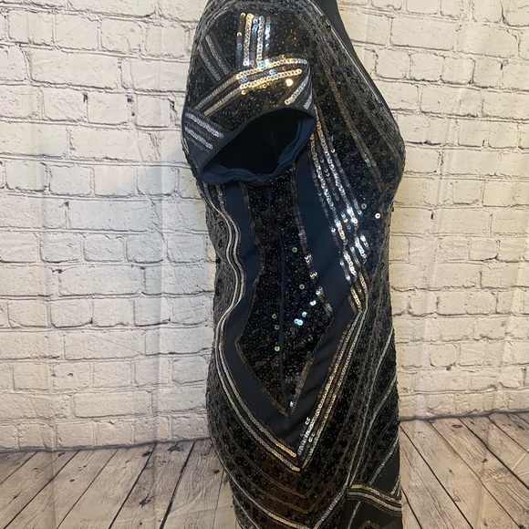 Express black and silver sequin dress. size small - Picture 2 of 7